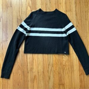 Soft Black and White Striped Hollister Sweater